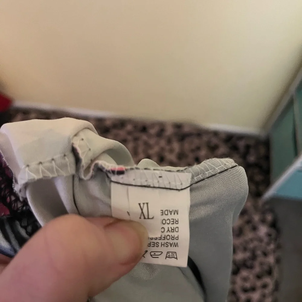 Floral Faux Wrap Dress with Pink Flowers XL - Picture 5 of 5